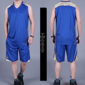 Basketball Sports Suit Men's Summer Casual Wear Sleeveless Thin Vest Running Suit Shorts Sportswear (Option: F-L)