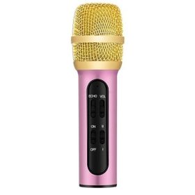 Phone K song condenser sound card microphone (Option: Rose gold-USB)