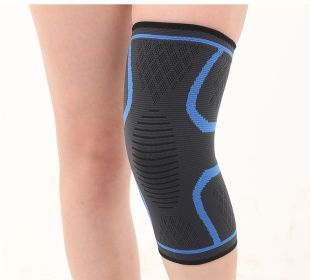 Double Corrugated Non-slip Stretch Keep Warm Nylon Needle Sports Kneecaps (Option: Dark blue-2XL)