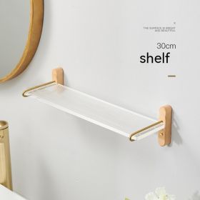 Acrylic Bathroom Walnut Storage Rack Punch Free Storage Rack (Option: 30 Long Beech Shelf)