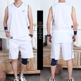 Casual Wear Sleeveless Thin Vest Running Wear Shorts Sportswear (Option: White-3XL)