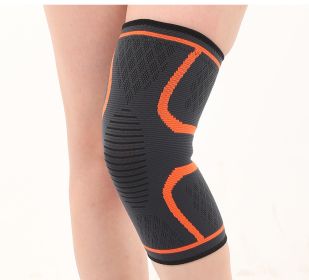 Double Corrugated Non-slip Stretch Keep Warm Nylon Needle Sports Kneecaps (Option: Orange-2XL)