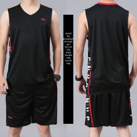 Casual Wear Sleeveless Thin Vest Running Wear Shorts Sportswear (Option: A Black-L)