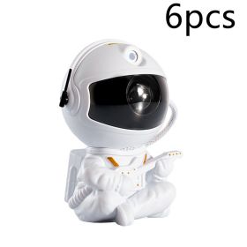 Mini Version Of Astronaut Star Projection Lamp Creative Gift Atmosphere Decorative Lamp Colorful Flowing Starry Night Light (Option: White guitar 6pcs-USB)