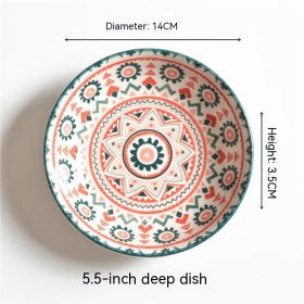 Underglaze Round Plate Ceramic Household Creative Seasoning Saucer Dish (Option: Christmas)