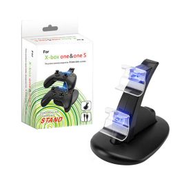 Plastic Gamepad Two-seater Controller Charger (Option: Black-USB)