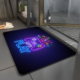 1pc Neon Video Game Floor Mat; Large Game Area Rug; Gamer Carpet; Game Printed Living Room Mat Bedroom Mat (Color: Neon Video Game Floor Mat, size: 15.7"x23.6")