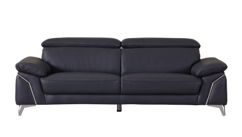 Global United Top Grain Italian Leather Sofa (Color: as Pic)