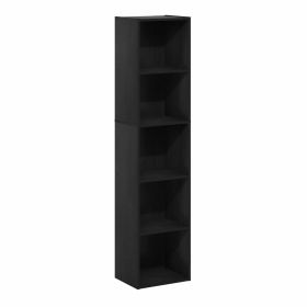 Pasir 5-Tier Open Shelf Bookcase;  White (Color: Blackwood)