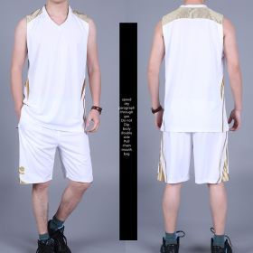 Basketball Sports Suit Men's Summer Casual Wear Sleeveless Thin Vest Running Suit Shorts Sportswear (Option: E-L)