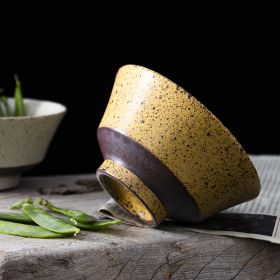 Coarse Ceramic-based Personality Anti - Hot Small Soup Bowl (Option: Ginger yellow)