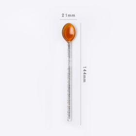 Creative Milk Dessert Spoon Colorful Transparent High Temperature Resistant Glass (Option: BJ00420)