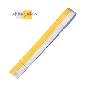 Simple Solid Color Taekwondo Belt Ribbon (Option: White Yellow-260cm)